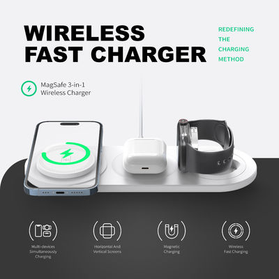 3 इन 1 वायरलेस फोन चार्जर 5W 7.5W 10W 15W चार्जिंग के लिए / 1 X टाइप सी केबल